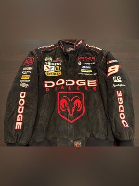 Dodge Dealers Black suede Racing Jacket - Kasey Kahne #9